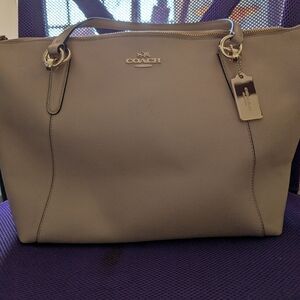 Coach Gray Leather Tote Bag